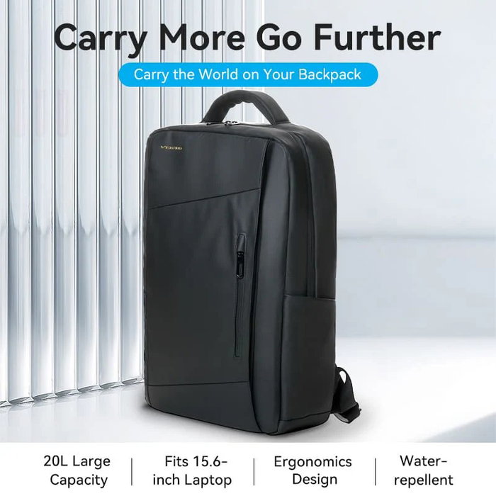 Vention Mochila KRRB0 Impermeable Negra 20L para Portátiles de hasta 15.6 pulgadas Vention Mochila KRRB0 Impermeable Negra 20L para Portátiles de hasta 15.6 pulgadas
